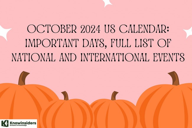 October 2024 US Calendar: Special Days, Full List of National Holidays and International Events