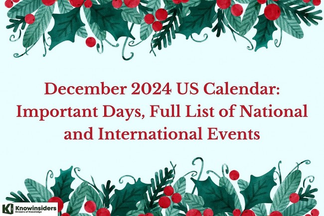 December 2024 US Calendar: Special Days, Full List of National Holidays and International Events