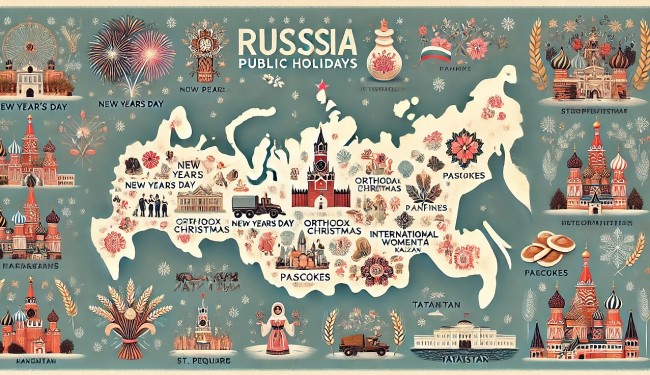 Russia Calendar 2025 - Public & Regional Holidays: Significance and Celebrations