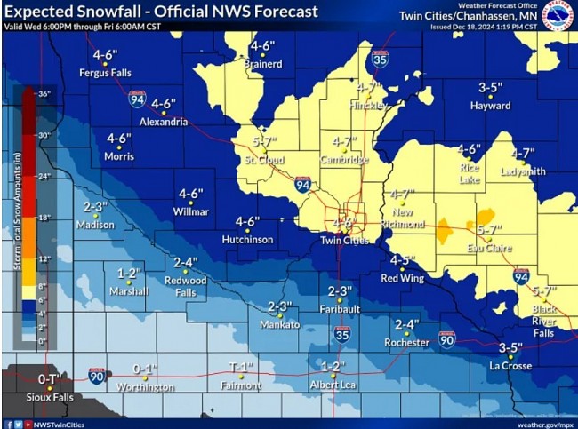 Winter Storm Warning in Effect for Much of Minnesota: 7 Inches of Snow Possible