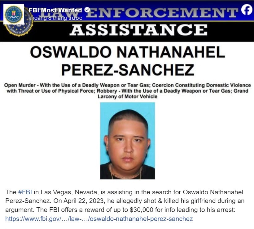 Manhunt Intensifies for Las Vegas Murder Suspect with $33,500 in Rewards Offered