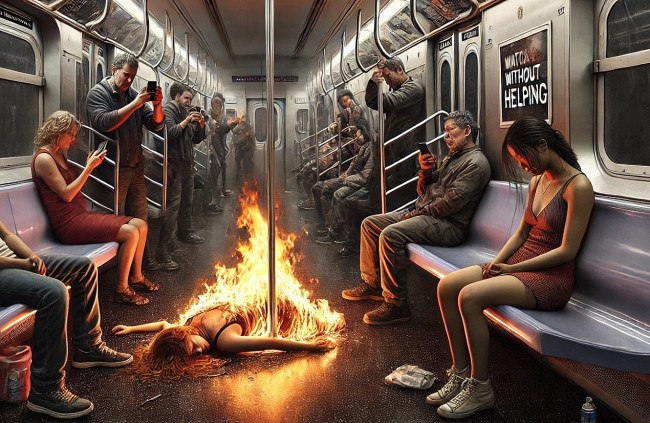 Watching 'Woman Burned Alive' on Subway: Humanity's Frozen Heart in Modern New York