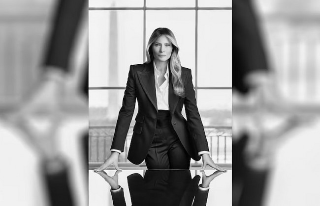 What is Melania Trump’s Official Portrait? Menswear-Inspired Tuxedo