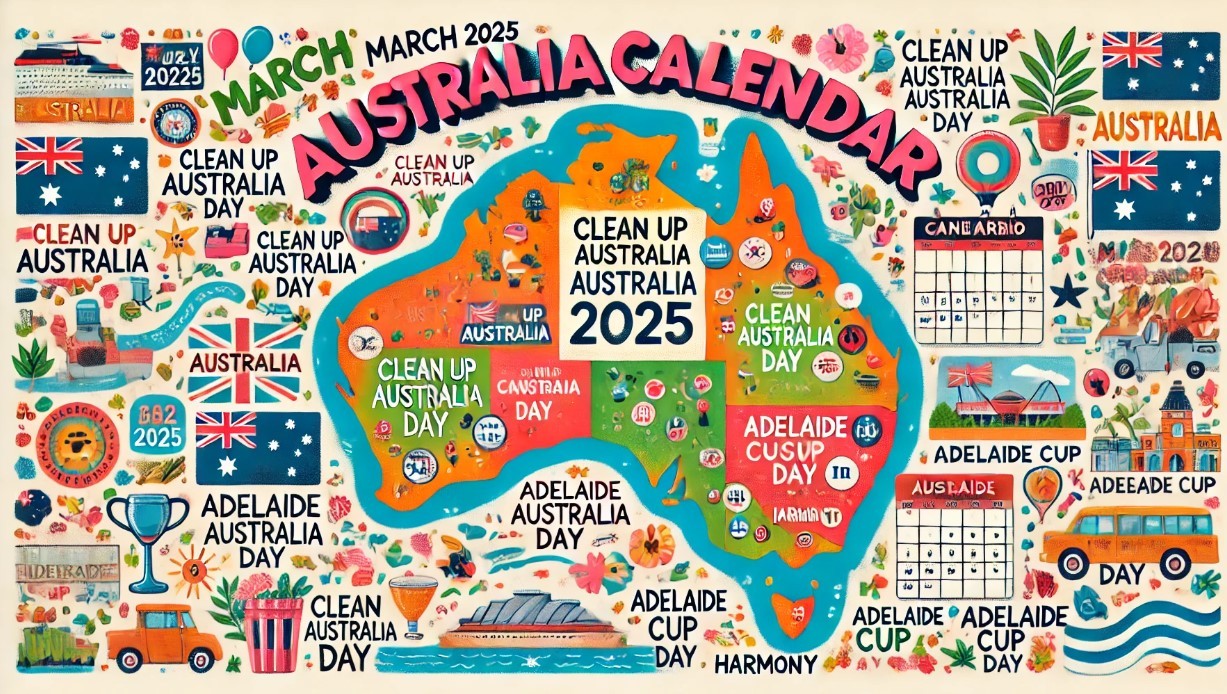 March 2025 Australia Calendar with Holidays, Special Days, International Events and Celebrations