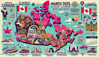 March 2025 Canada Calendar with Holidays, Special Days, And International Events