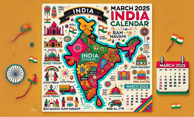 March 2025 India Calendar: Holidays, Special Days, International Events, and Celebrations