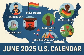June 2025 US Calendar: Full List of Holidays, Festivals, Events & Celebrations