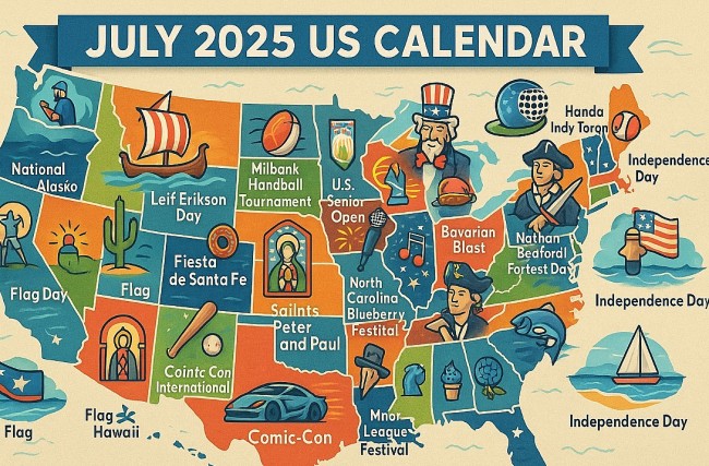 July 2025 US Calendar: Full List of Holidays, Festivals, Events & Celebrations
