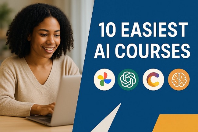 10 Easiest AI Courses to Start Learning in 2025 – No Coding, 100% Free & Beginner-Friendly