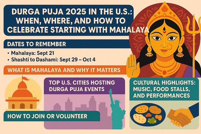 Durga Puja 2025 in the U.S.: When, Where, and How to Celebrate Starting with Mahalaya