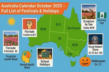 Australia Calendar October 2025 – Full List of Festivals & Holidays