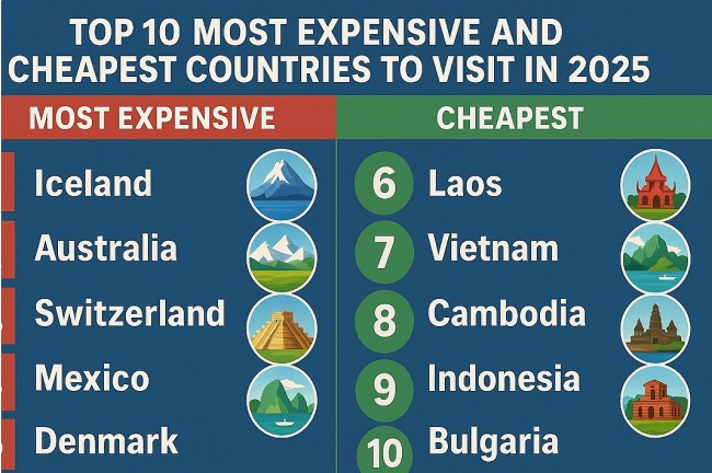 Top 10 Most Expensive and Cheapest Countries to Visit in 2026