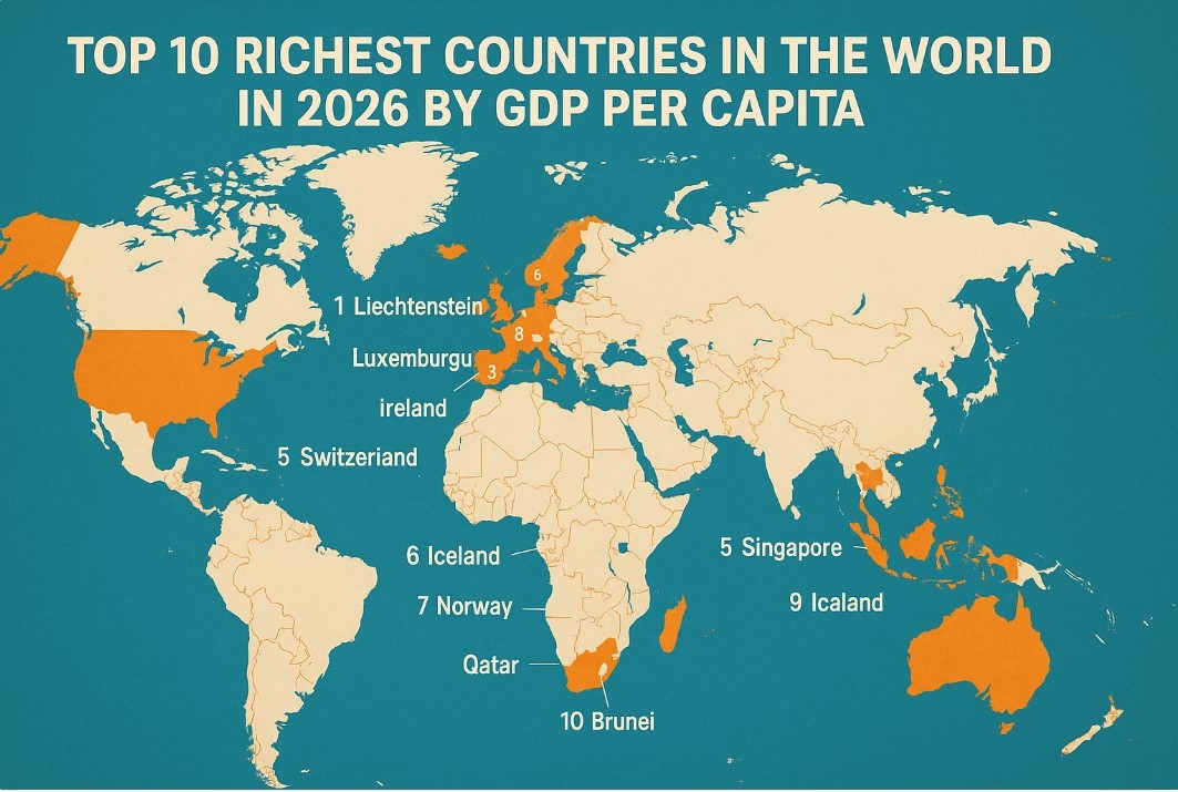 Top 10 Richest Countries in 2026 by GDP Per Capita