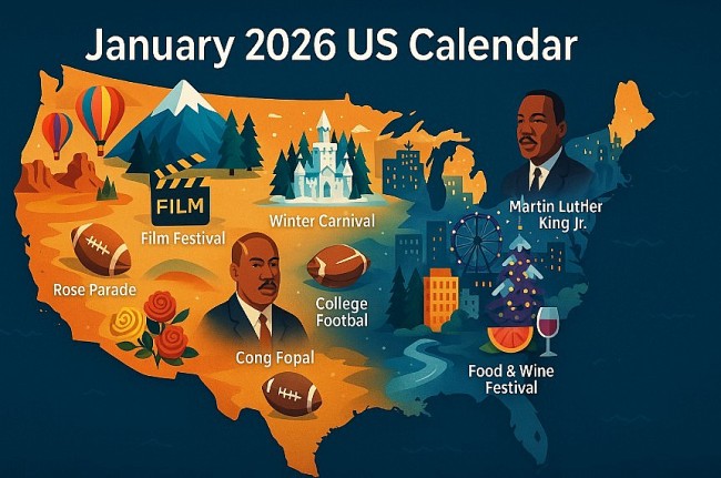 January 2026 US Calendar: Full List of Holidays, Festivals, Big Events, and Celebrations