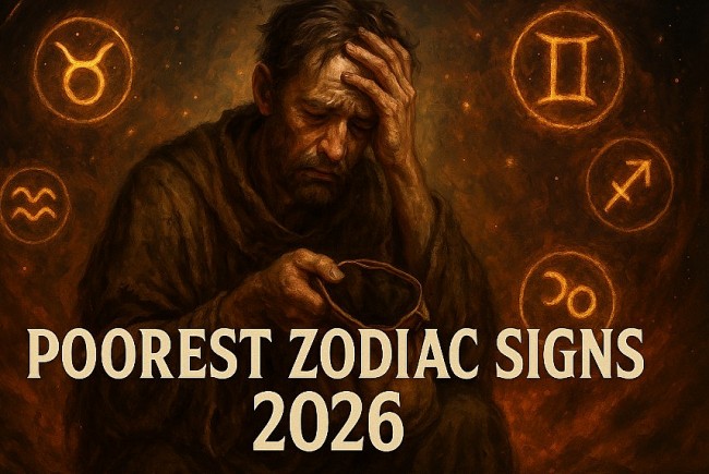 Top 5 Poorest Zodiac Signs in 2026 – Astrological Prediction and Advice for Turning Things Around