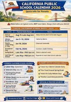 2026 California Public School Calendar: Key Dates, Breaks, and What Parents Need to Know