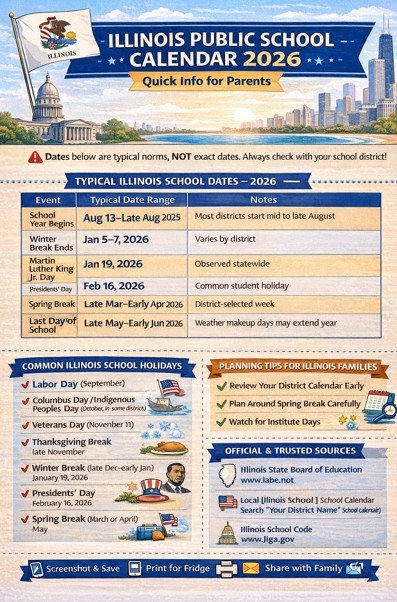 2026 Illinois Public School Calendar: Key Dates, Breaks, and What Families Should Know