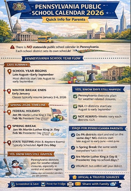 Pennsylvania Public School Calendar 2026: What the School Year Really Looks Like for Families