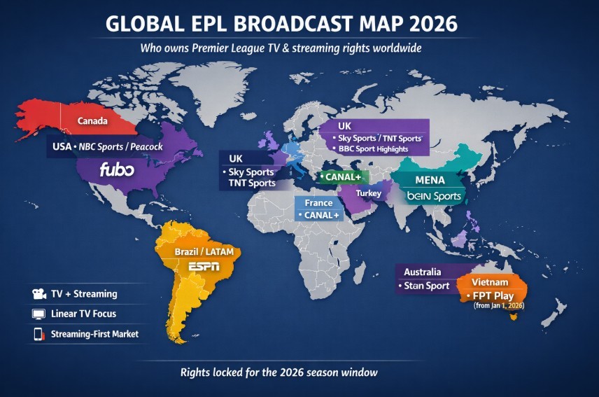 Premier League Broadcast Rights in 2026: Full Breakdown of Global TV and Streaming Deals