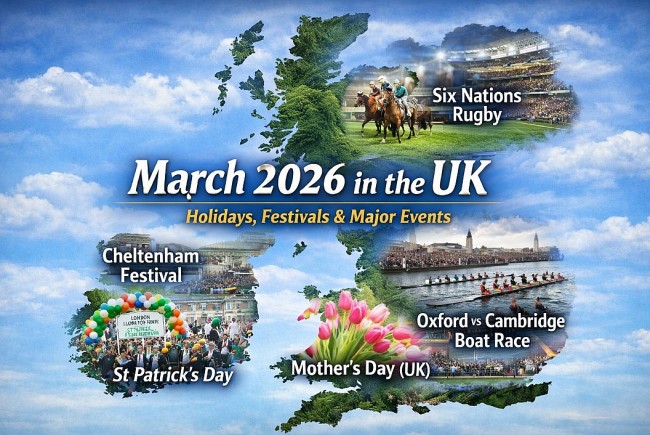 UK Calendar March 2026: Major Holidays, Festivals and Key Events