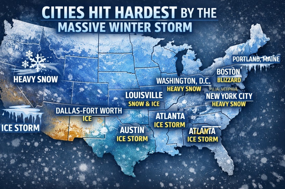 Which U.S. Cities Will Be Hit Hardest by the Winter Storm? Here’s What to Know