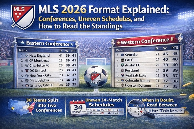 MLS 2026 Format Explained: Conferences, 34-Game Schedule, Uneven Paths, and How to Read the Standings