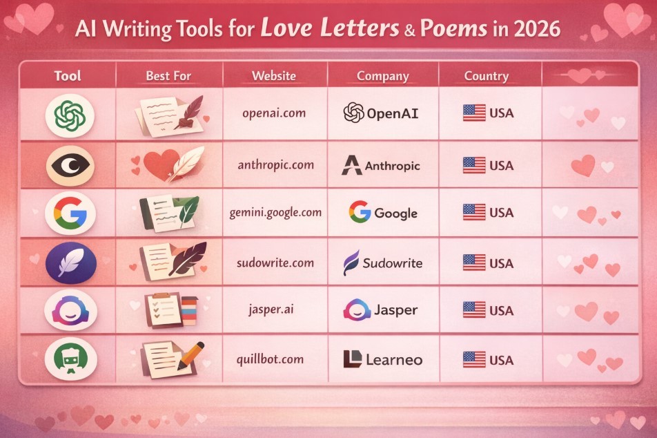 6 Best AI Tools for Love Letters and Poems