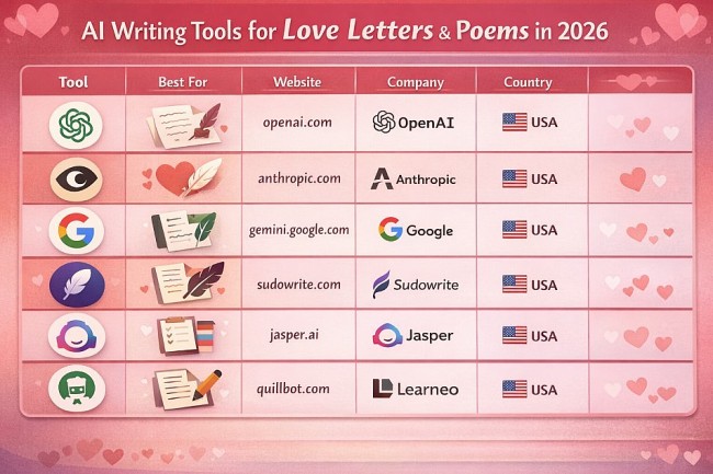 6 Best AI Tools for Love Letters and Poems