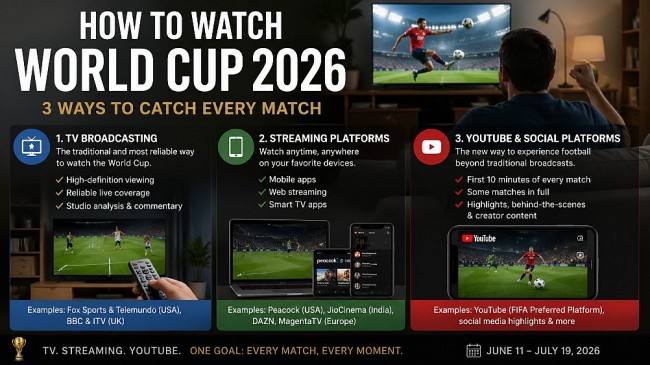 Watch FIFA World Cup 2026 Worldwide - The Three Main Ways: TV, Streaming, And Youtube
